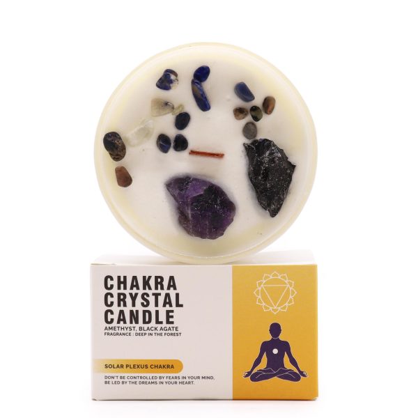 Lumânare cu pietre semi-prețioase - Chakra plexului solar