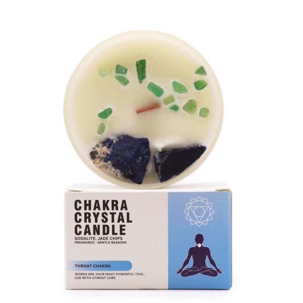 Lumânare Chakra cu Pietre Semi-Prețioase - Chakra Gâtului