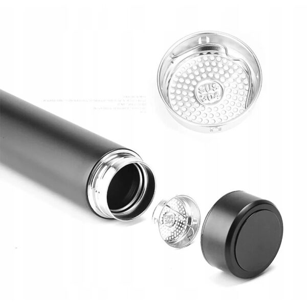 Termos smart cu afisaj led, indicator temperatura, 500 ml, negru - imagine 2