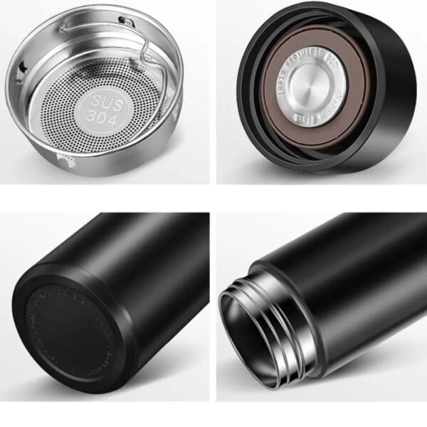 Termos smart cu afisaj led, indicator temperatura, 500 ml, negru - imagine 3